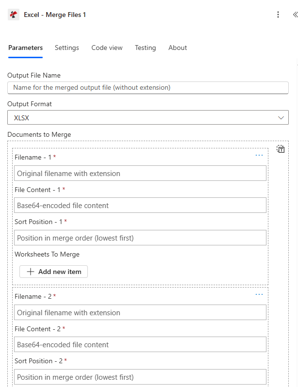 Clicca per ingrandire Unire file Excel con Power Automate